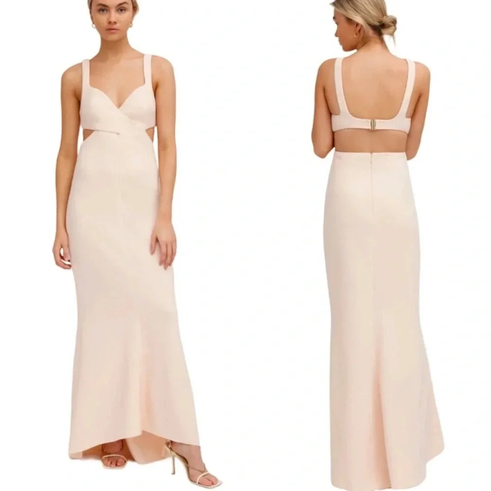 Significant Other Evie Cut Out Open Back Long Dress Blush Size 4 Nwt